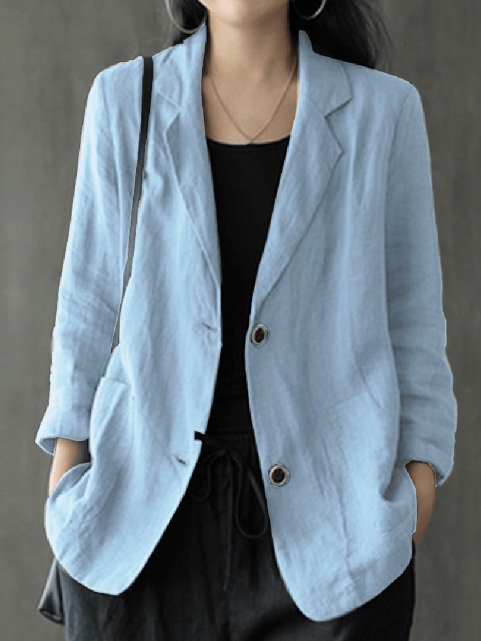 Solid Color Business Blazer for Women