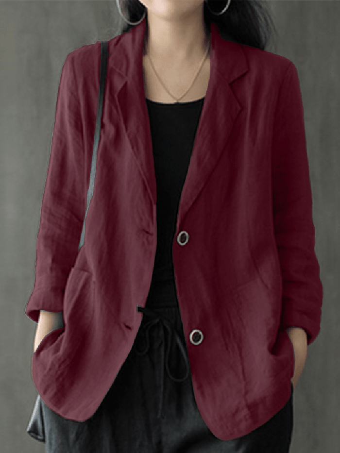 Solid Color Business Blazer for Women